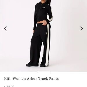 SOLD Kith Black Arbor Black Track Pants with Retro Side Stripe